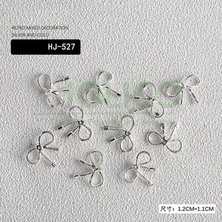 Charm nơ bạc trang trí móng sullmar bịch 10v - charm nơ
