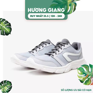 Giày chạy bộ thể thao nữ DECATHLON siêu nhẹ màu xám 8351800