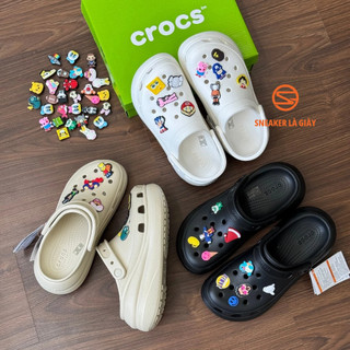 Giày clog unisex crocs crush classic tăng chiều cao 6cm - high quality