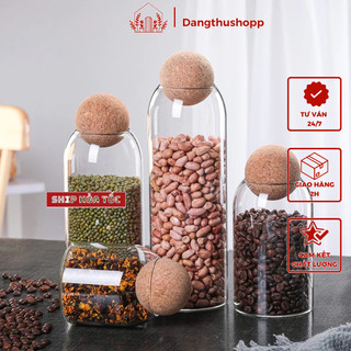 Hũ thuỷ tinh để cafe, hũ thuỷ tinh decor phòng khách, hũ trơn nắp tròn đựng đồ khô