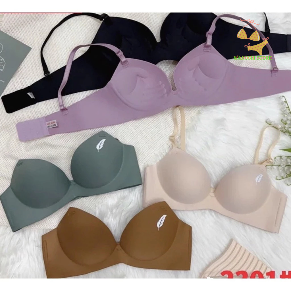 Combo 3 Áo ngực nữ, Áo lót su đúc hình lá may chống rách không gọng đệm 3cm mềm mại