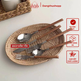 Thìa dĩa dao cán giả gỗ, phong cách Hàn Quốc