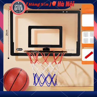 Khung đồ chơi bóng rổ cho bé mini trong suốt treo cửa không cần đục lỗ cho trẻ em 40x26x0.2CM