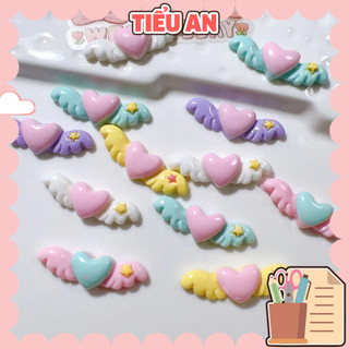 Charm slime/ Dụng Cụ Charm Trang Trí Hình Đôi Cánh Trái Tim