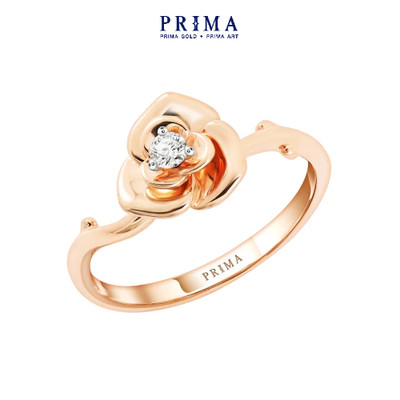 PRIMA Nhẫn Vàng 9K - Kim cương - Hoa hồng - BST Rosanna - 991R5190