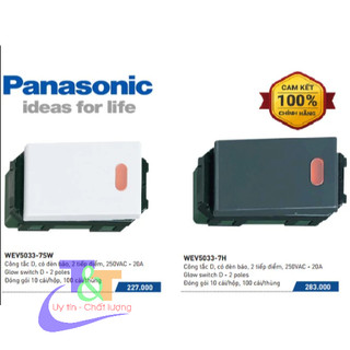 Công tắc 2 tiếp điểm 20a wev5033-7sw, wev5033-7h panasonic