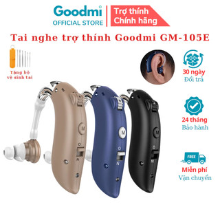 Tai nghe trợ thính, máy trợ thính sạc pin, đeo vành tai cho người già, người điếc goodmi gm-105e