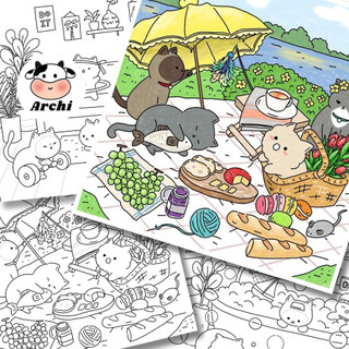 Bộ 50 Tranh Tô Màu các chủ đề sáng tạo cho bé - Khổ A5 Giấy Dầy Đẹp - Đồ Chơi Giấy