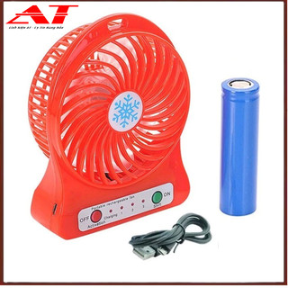 [Mã ELHA22 giảm 5% đơn 300K] Quạt mini tích điện pin sạc để bàn 3 tốc độ gió siêu mát