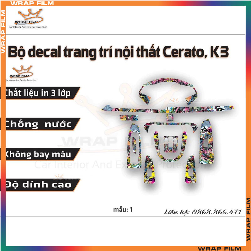 Bộ decal trang trí nội thất Cerato, k3