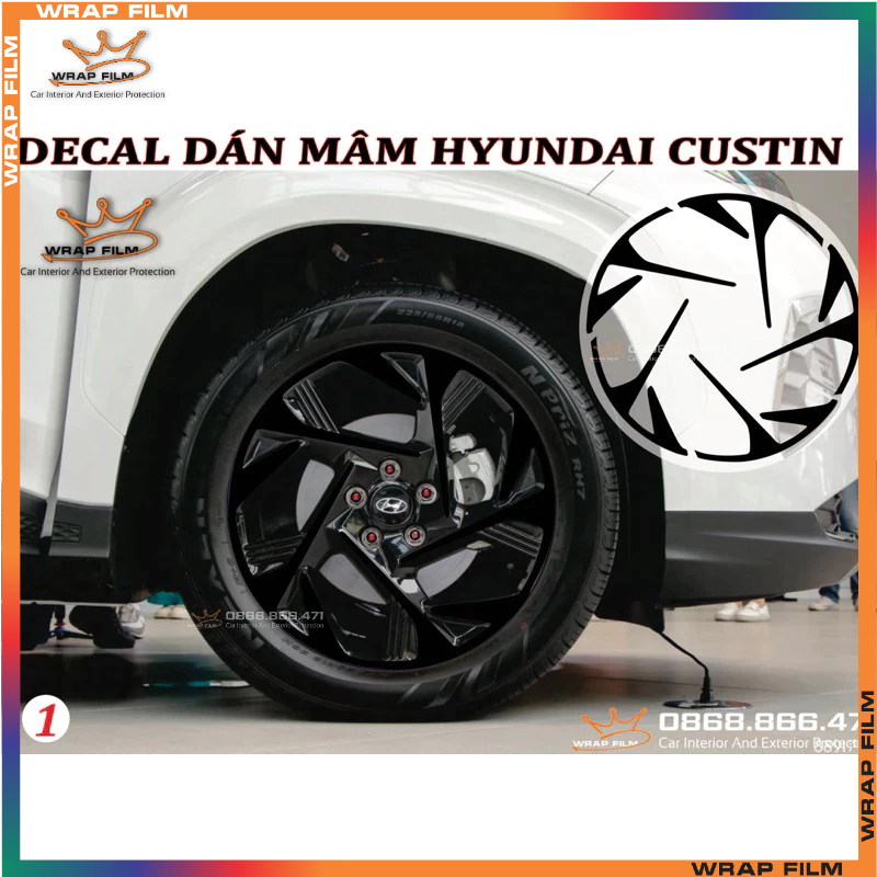 Decal dán mâm xe Hyuhdai Custin