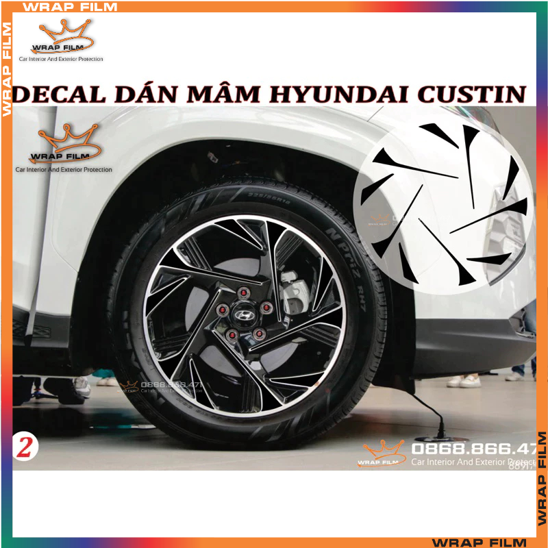 Decal dán mâm xe Hyuhdai Custin