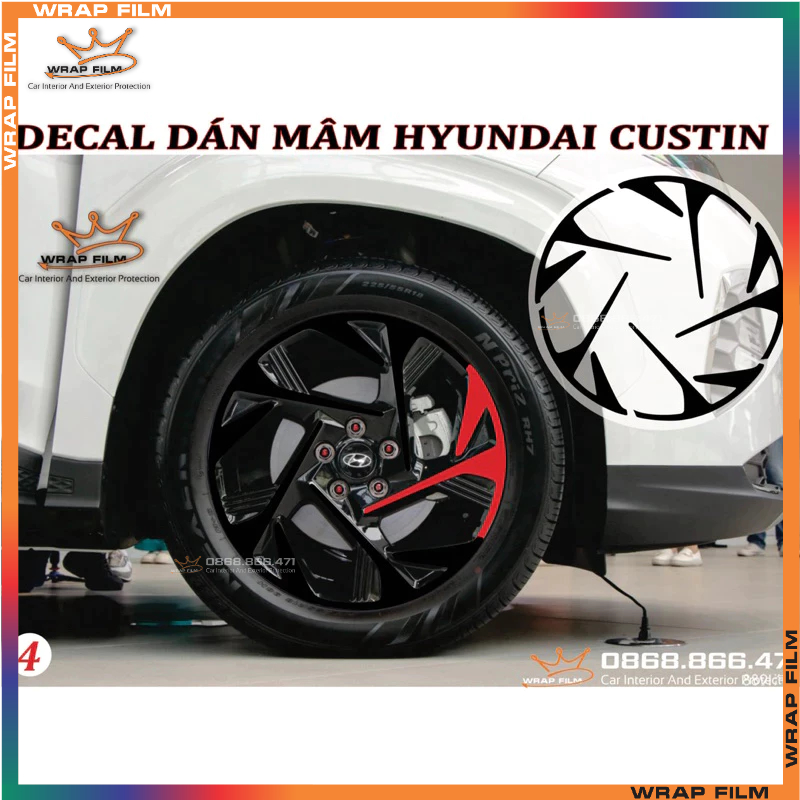 Decal dán mâm xe Hyuhdai Custin