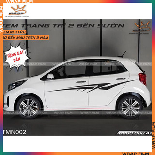 Decal tem trang trí 2 bên sườn ô tô -tmn002