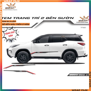 Tem dán sườn xe Fortuner TRD, tem dán phong cách thể thao sports