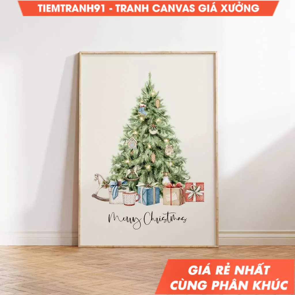 Tranh treo tường, Christmas Tree Trendy Holiday Minimalist Christmas Print Cute Christmas Tree, tặng
