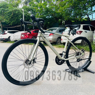 Xe đạp đua road goose gt-360 model 2024 khung nhôm không mối hàn, tay đề lắc 2 lưỡi pft, 3 đĩa 8 líp 24 tốc độ,đùi nhôm
