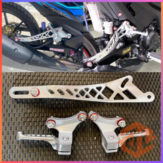 Bộ Gác Chân Malay + Pát Cheo Pô 10 ly Kèm 4 Ốc, Lông Đền >>> Gắn Exciter 150/ Exciter 155