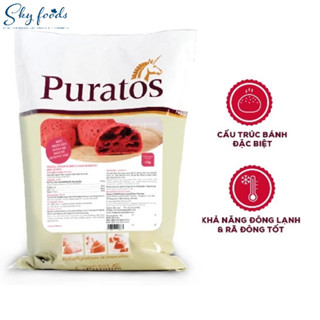 Bột Trộn Sẵn Bánh Mì Mochi Vị Dâu Puratos Gói 1kg 