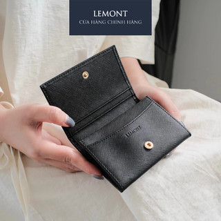 Ví da bò thật Tiny Wallet màu Đen Full nhỏ gọn - Thiết kế chính hãng từ Lemont.