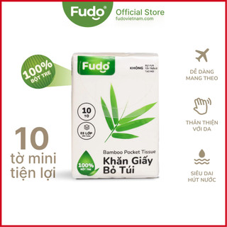 Khăn giấy bỏ túi Fudo® TISSUEPocket™ từ sợi tre - Gói lẻ 10 tờ