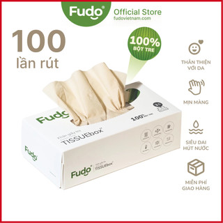 Khăn giấy hộp Fudo® TISSUEBOX™ không mùi từ sợi tre - 100 tờ (3 lớp) FDTISB