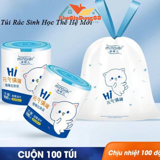 Cuộn 100 Túi đựng rác dây rút Minaier siêu dai chống rò rỉ nước kích thước 45*50cm