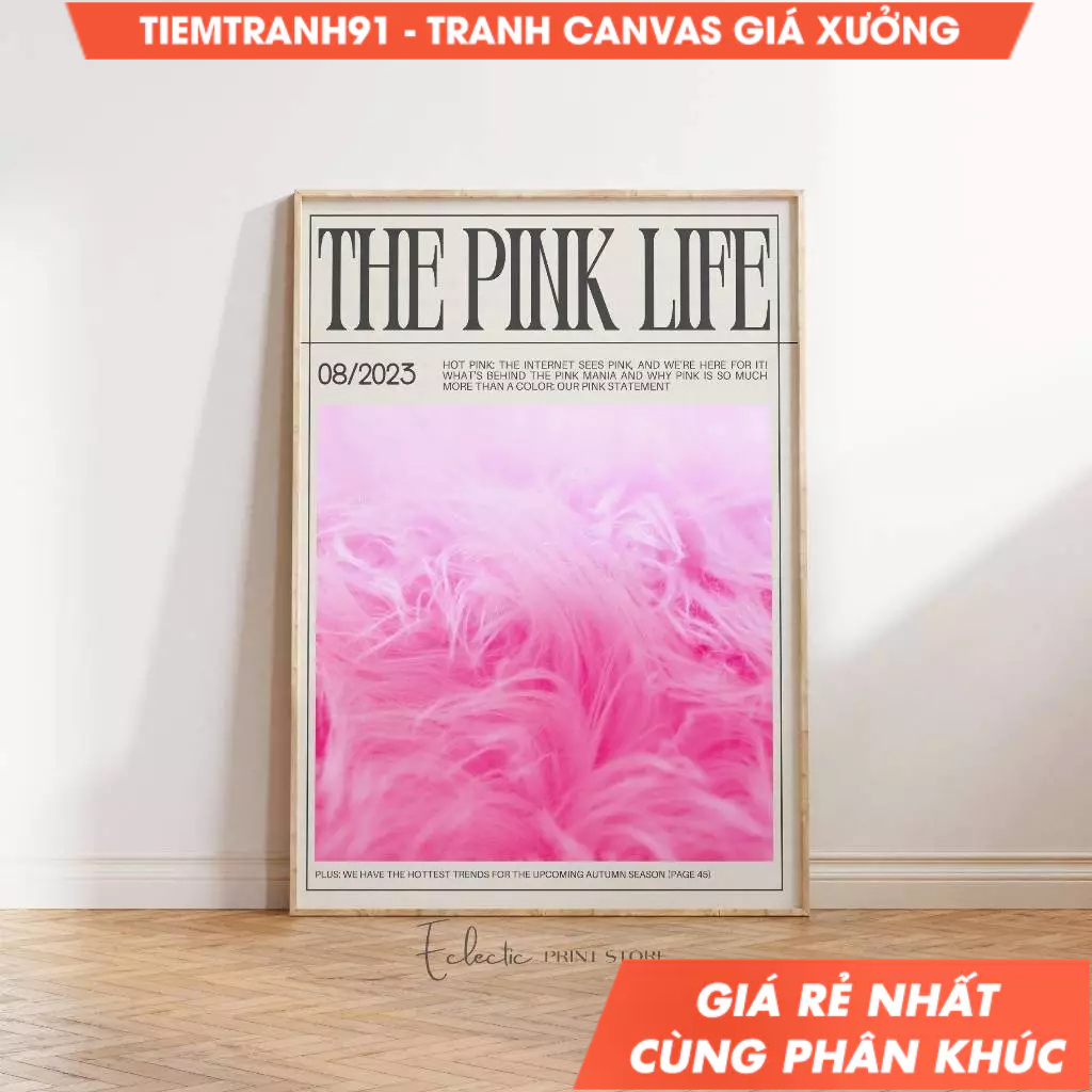 Tranh treo tường, Every Hour Is Happy Hour Print Trendy Newspaper Poster Preppy Magazine Champagne, 