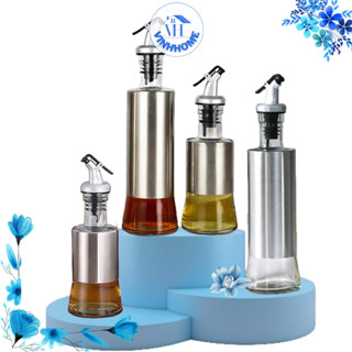 Bình Thủy Tinh Vỏ Bọc Inox Đựng Dầu Ăn, Giấm, Nước Tương Có Vòi Chiết Rót Thông Minh Hạn Chế Quá Tay