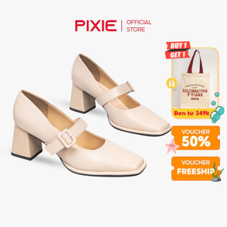 Giày Cao Gót 7cm Phối Quai Cài Ngang H241