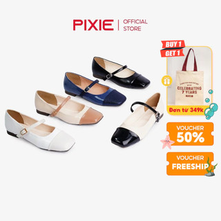 Giày Mary Jane Bệt Vá Mũi Đế Cao Su Non Cực Êm Pixie H293