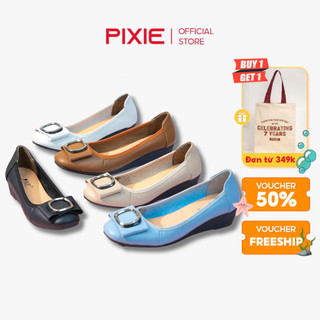 Giày Búp Bê Đế Xuồng Da Thật Khoá Tròn Pixie X665