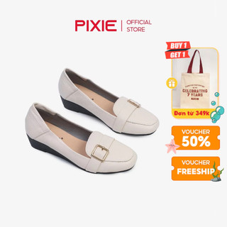 Giày Búp Bê Đế Xuồng Da Thật Gắn Khoá Pixie X596