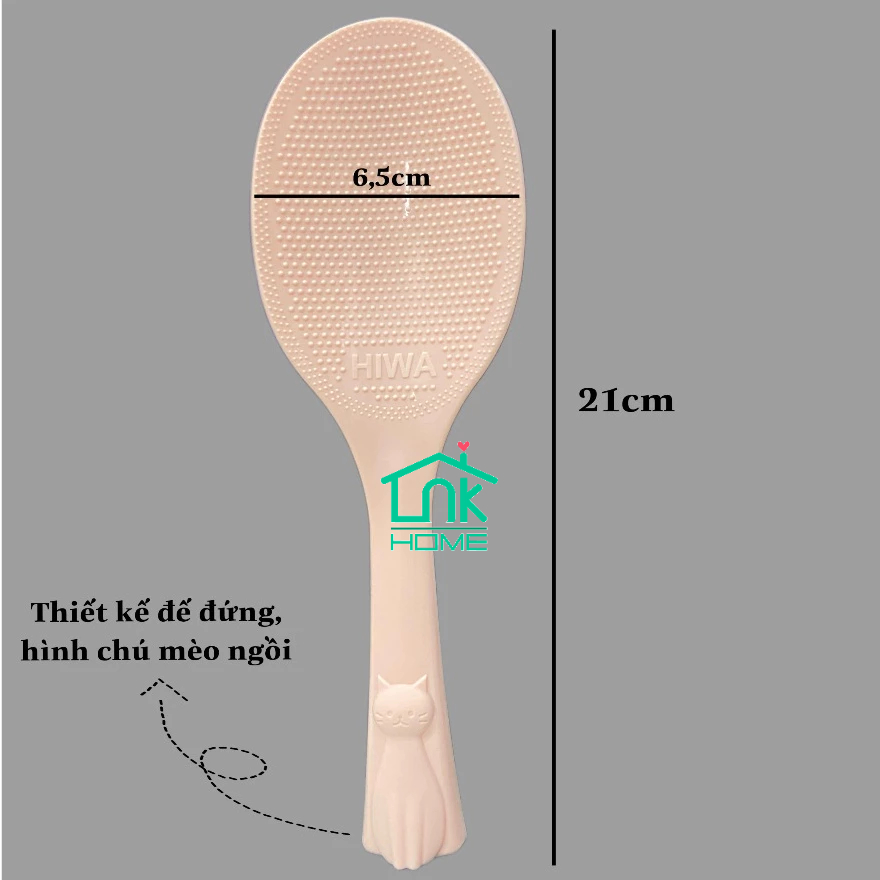 Muỗng múc cơm, vá xới cơm đế đứng, chống dính