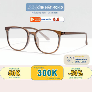 Gọng Kính Cận Mắt Tròn Nam Nữ MONIO 1144 Chất Liệu Nhựa Phụ Kiện Thời Trang