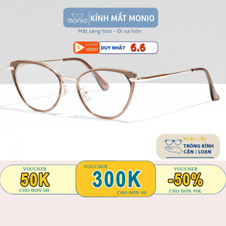 Gọng Kính Cận Mắt Mèo Nam Nữ MONIO S11916 Chất Liệu Kim Loại Phụ Kiện Thời Trang