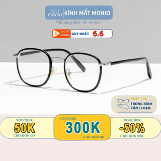 Gọng Kính Cận Mắt Nam Nữ Dáng Vuông Bo Tròn MONIO 21100 Chất Liệu Kim Loại Phụ Kiện Thời Trang