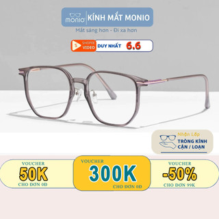 Gọng Kính Mắt Thời Trang Nữ MONIO 9325 Dáng Vuông Bo Tròn Chất Liệu Kim Loại