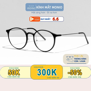 Gọng kính cận nam nữ MONIO mắt tròn phù hợp mọi khuôn mặt T7190