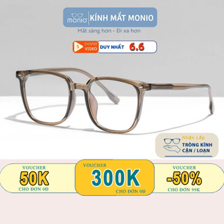 Gọng Kính Cận Mắt Vuông Nam Nữ MONIO S63043 Titanium Chất Nhựa TR90 Cao Cấp Bền Bỉ Màu sắc Nâu Trà Đen Ghi Trắng Xanh