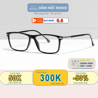 Gọng kính cận chữ nhật nam nữ chất liệu nhựa TR90 phụ kiện thời trang Monio Eyewear 95364