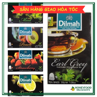 Trà dilmah túi lọc đủ vị - dâu đào hồng trà bạc hà