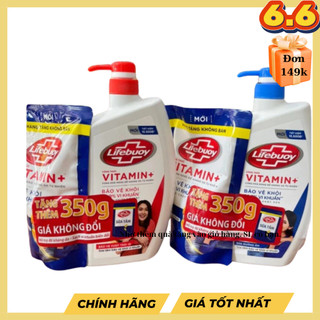 [MUA 1 TẶNG 1]CSữa Tắm Sạch Khuẩn Lifebuoy Bảo Vệ Vượt Trội 10 - Chai 800G & Túi 350G