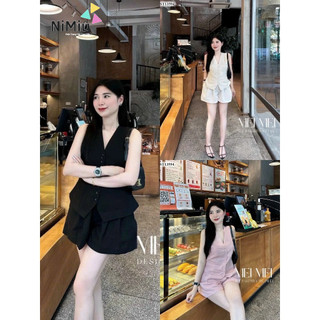 SÉT BỘ ĐÙI CỘC THỜI TRANG NỮ CHẤT TUYẾT MƯA ÁO SÁT TAY NÚT VẠC MIX QUẦN ĐÙI LƯNG THUN 3 MÀU