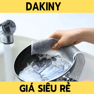 Giẻ Rửa Bát, Rẻ Lau Bếp, Xoong Nồi Bằng Sợi Lưới Kim Loại Dễ Dàng Cọ Sạch Vết Bẩn Tấm Cọ Rửa Đa Năng Không Mài Mòn DAKIN