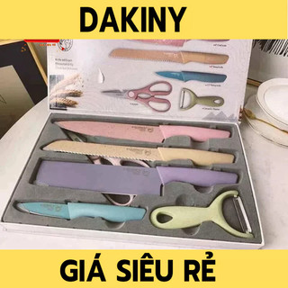 Bộ dao nhà bếp lúa mạch 5 món kháng khuẩn tiện dụng.