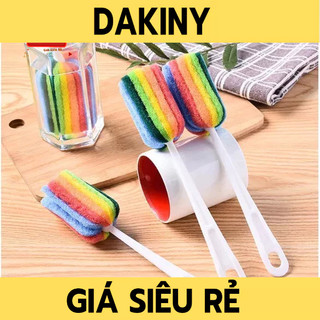 Cây cọ rửa ly cốc, bình sữa 7 màu tạo bọt tiện lợi