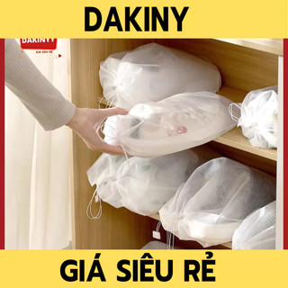 Túi đựng giày đa năng vải không dệt trắng TD30 (hướng dẫn rút dây miệng túi, tại mô tả sản phẩm)