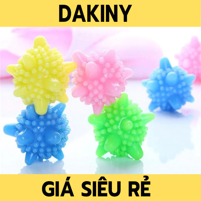 Bóng Gặt Là Thẳng Quần Áo - Cầu Gai Thả Máy Giặt Hỗ Trợ Giảm Nhăn - Bóng Giặt Sinh Học silicon