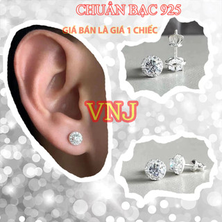 Bông tai nụ tròn Bạc 925 cho nam nữ VNJ (Hoa tai - Khuyên tai nụ tròn bạc 925 cho nam nữ) - V56
